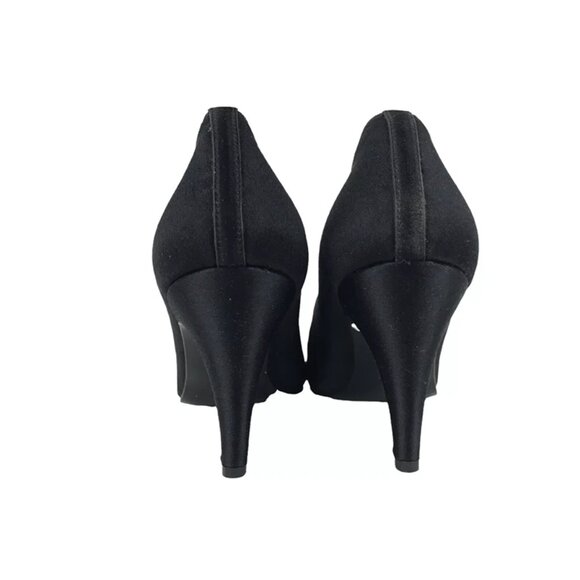 Calvin Klein Women Black Suede Pointed Toe Slip On Cone Pump Heels Size 7 M - Picture 5 of 9